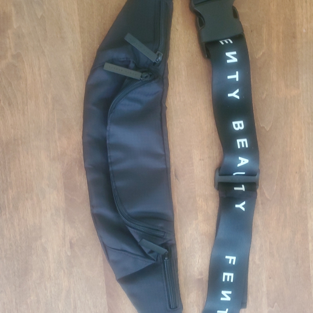Fenty Beauty Black Belt Bag with Logo Strap